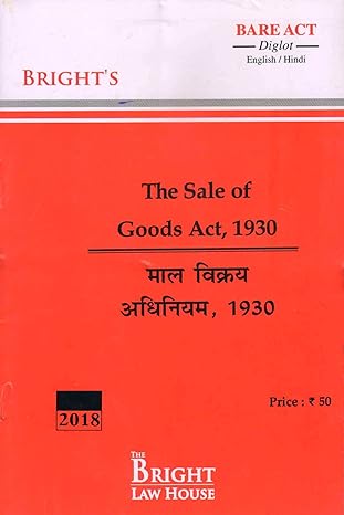 SALE OF GOODS ACT, 1930 (DIGLOT) [ENGLISH/HINDI] [BARE ACT]