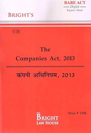 COMPANIES ACT, 2013 (DIGLOT) [ENGLISH / HINDI] [BARE ACT]