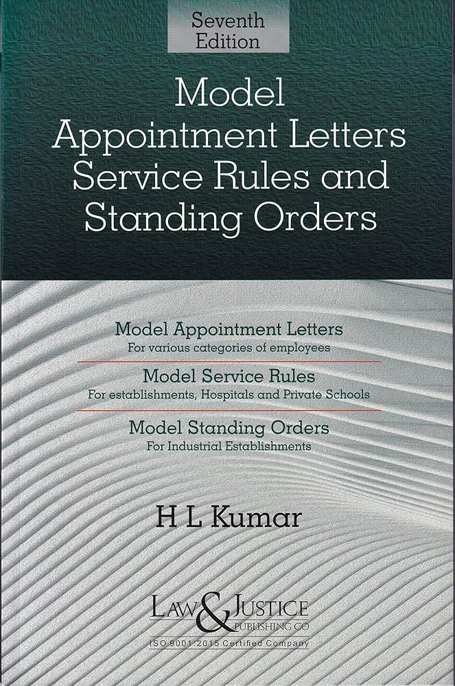 Model Appointment Letters Service Rules & Standing Orders